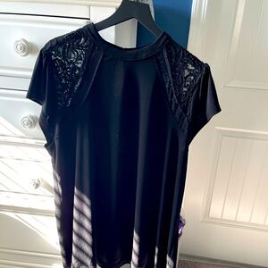 Flirty black high neck top